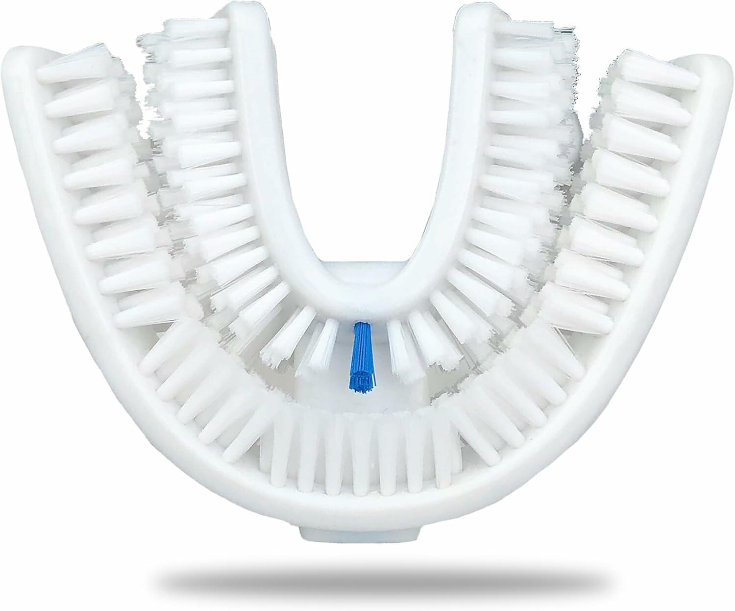 VWHITE U Shaped Replacement Head Ultrasonic Toothbrush White Adult Soft Silicone