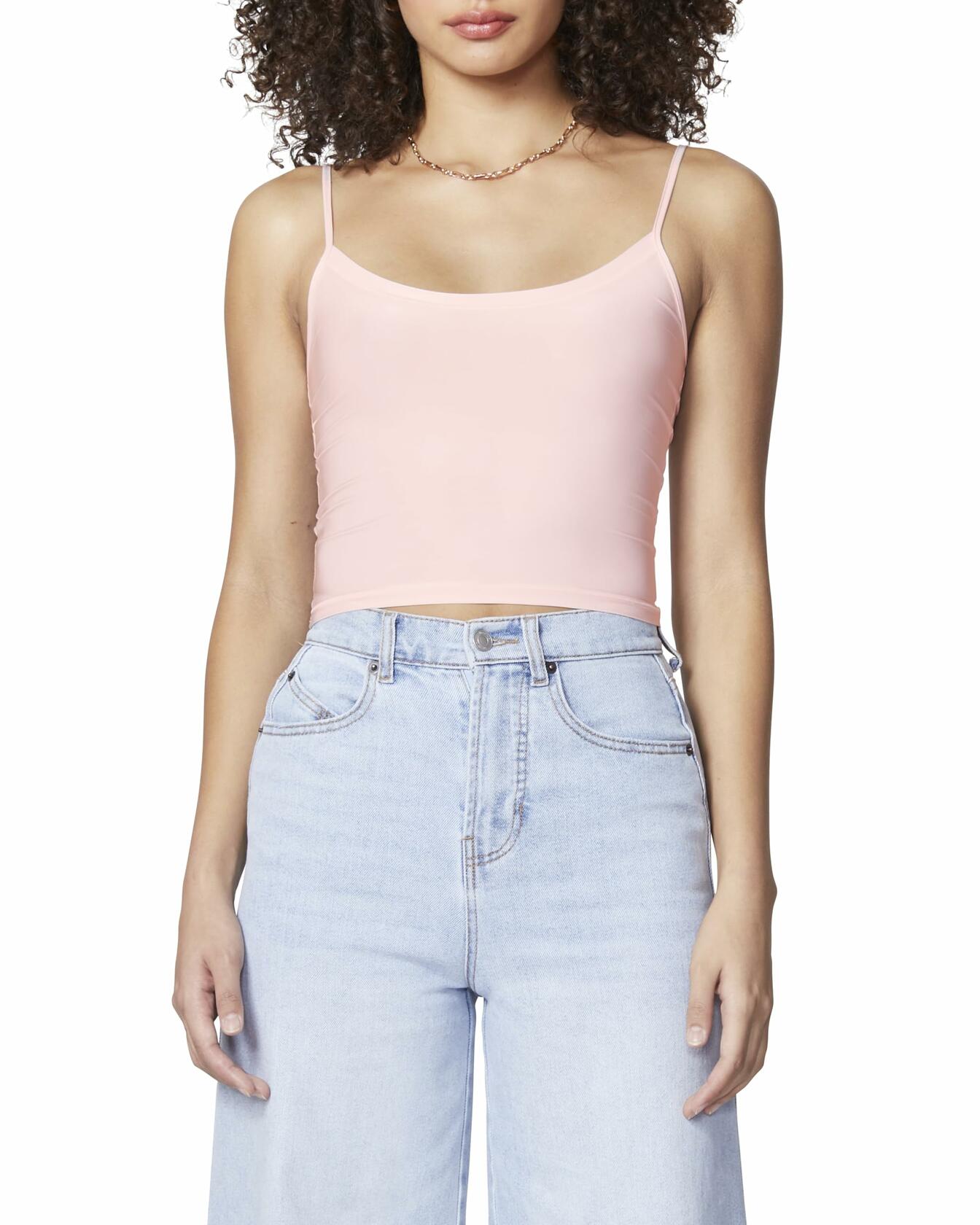 florence by mills Glow Up Glossy Days Cami Tank Top Ballerina Pink Size S