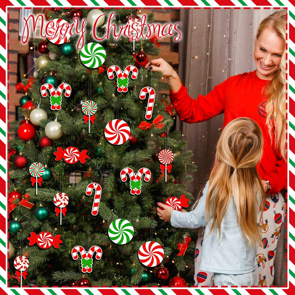 Soaoo Christmas Air Freshener Ornaments Peppermint Scent 24 Pcs Red Green White