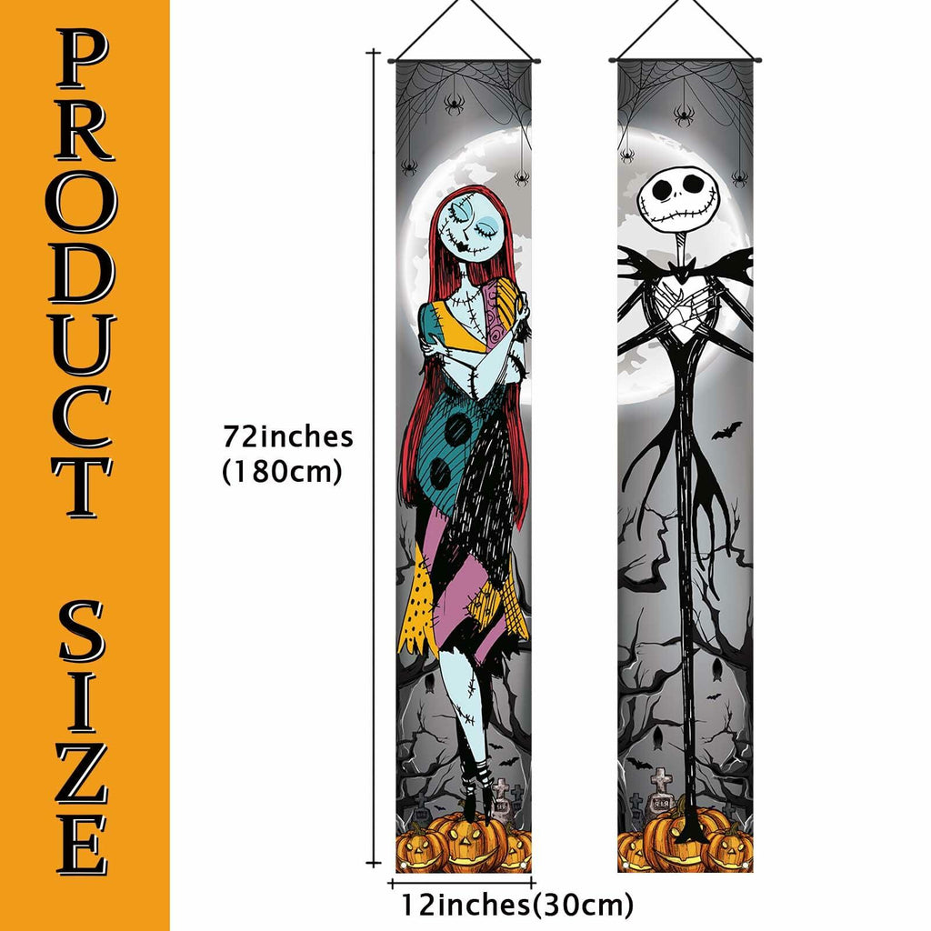 FARMNALL Halloween Porch Banner Spider Webs Outdoor Holiday Decor Black
