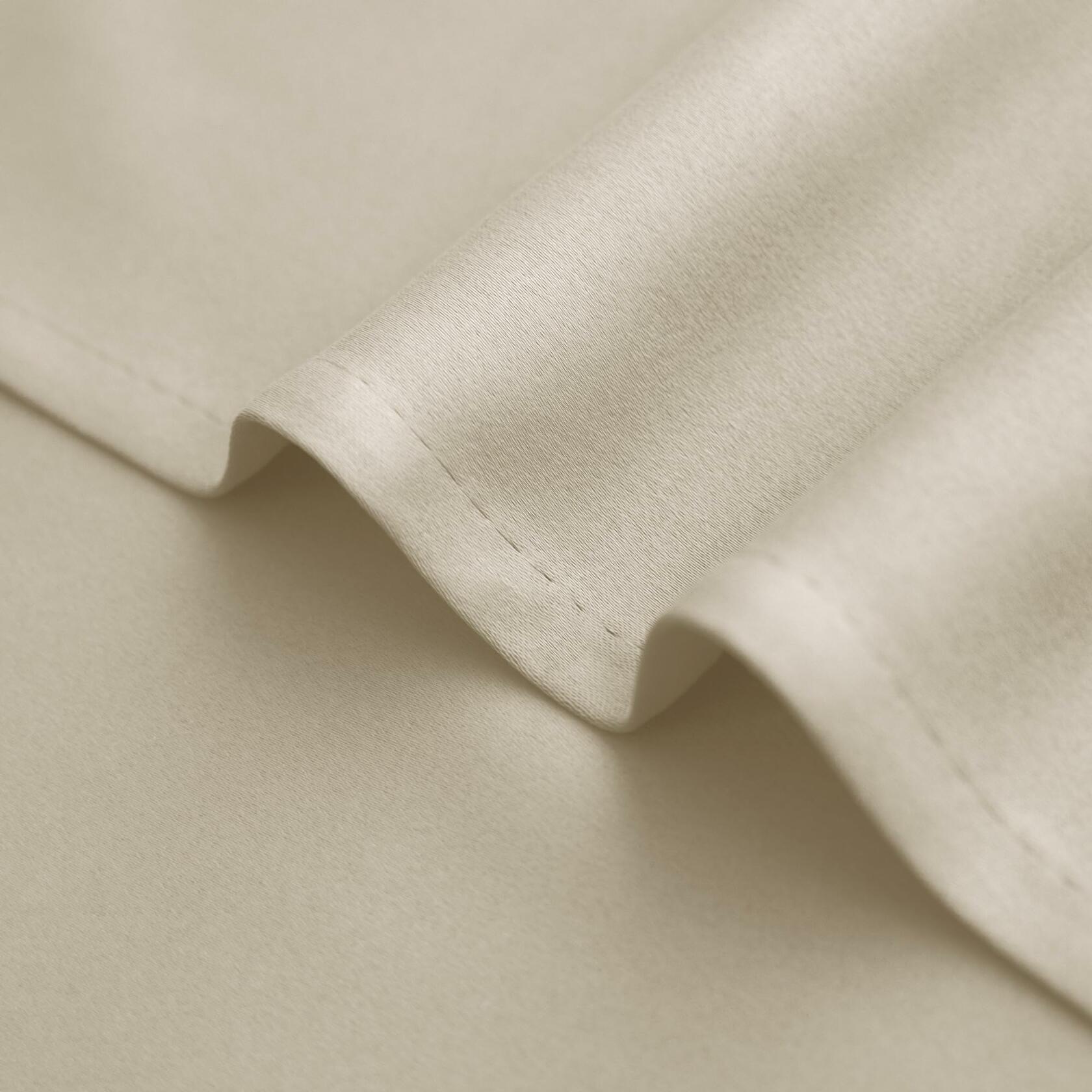 Mrs.Naturall Biscotti Beige Blackout Curtains 34x36 Inch Set of 2 Panels