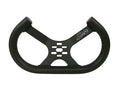 Azusa ACW13LPB Low-Profile Open-Top Tilted Steering Wheel - Black Aluminum - Sprint Kart