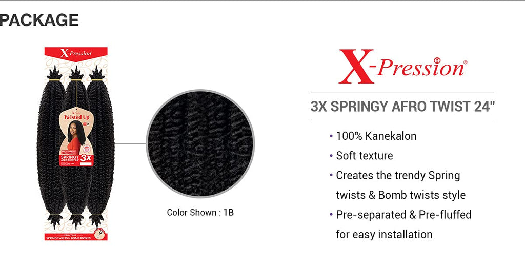 Outre Crochet Braids X - Pression Twisted Up 3X Springy Afro Twist 24" - PhishStones Products