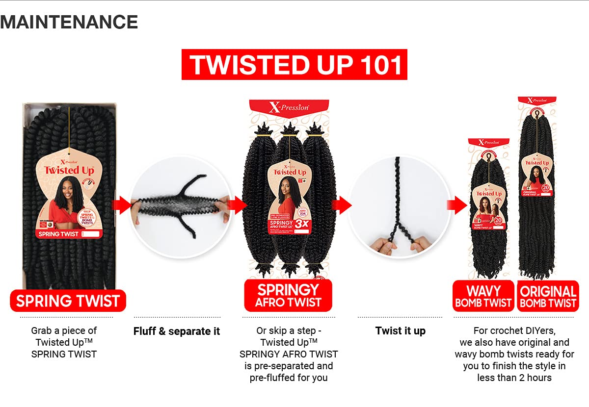 Outre Crochet Braids X - Pression Twisted Up 3X Springy Afro Twist 24" - PhishStones Products