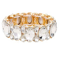 Oval Pear Crystal Stretch Evening Bracelet