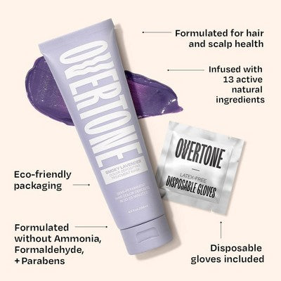 Overtone Smoky Lavender Hair Mask Semi - Permanent Hair Dye & Color Conditioner - New - PhishStones Products