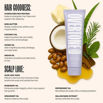 Overtone Smoky Lavender Hair Mask Semi - Permanent Hair Dye & Color Conditioner - New - PhishStones Products