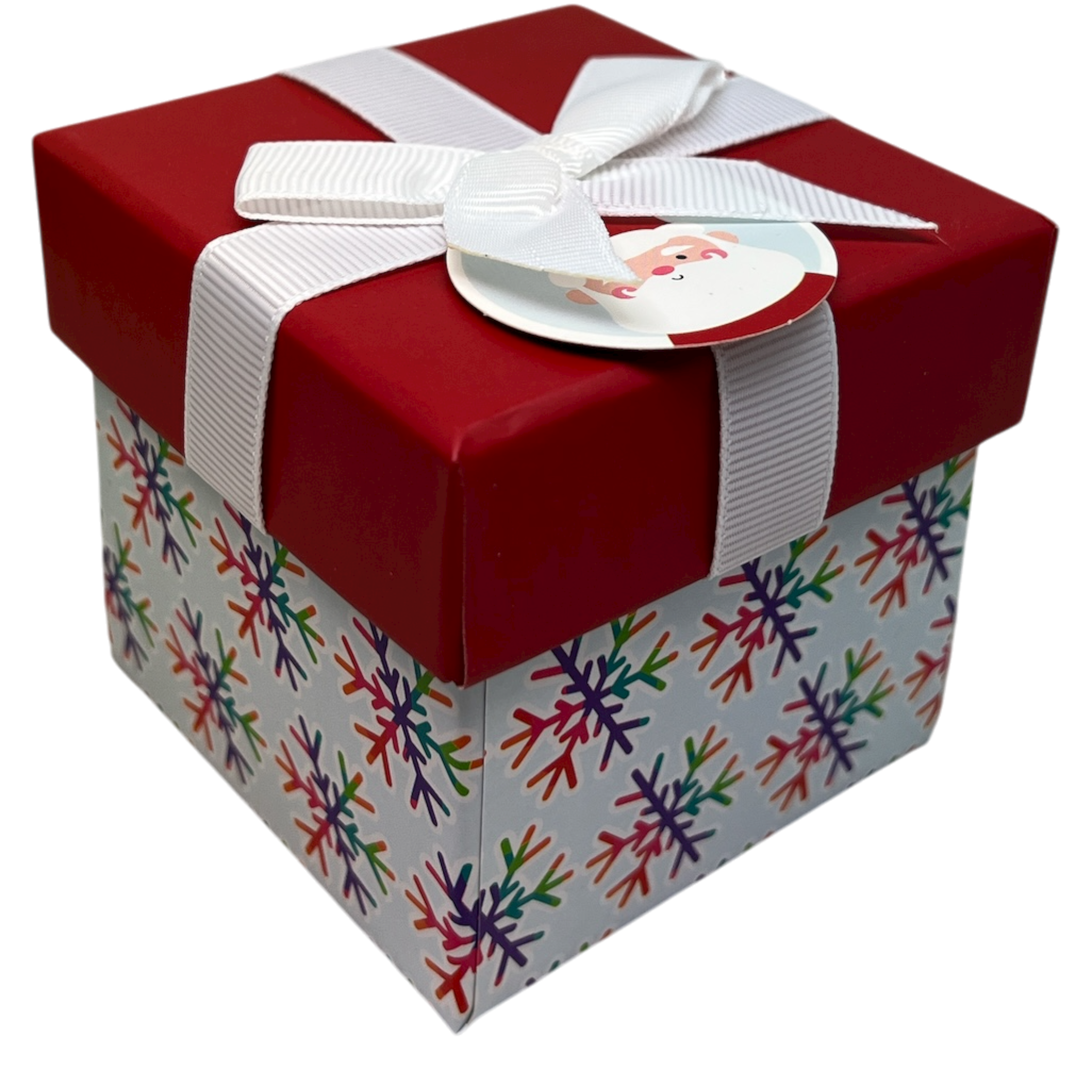 Gift Box Cube for Gift Cards - 3" x 3" - Rainbow Snowflake