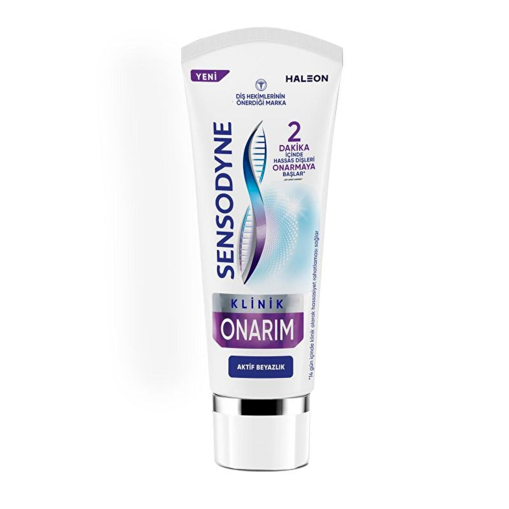 Sensodyne Sensitive Teeth Toothpaste - Klinik Onarım, Aktif Beyazlık, 2.54 fl oz