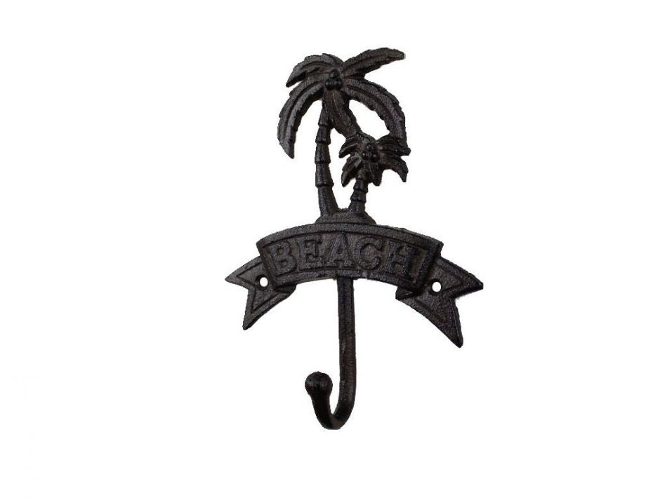 Cast Iron Palm Tree Beach Hook 8""