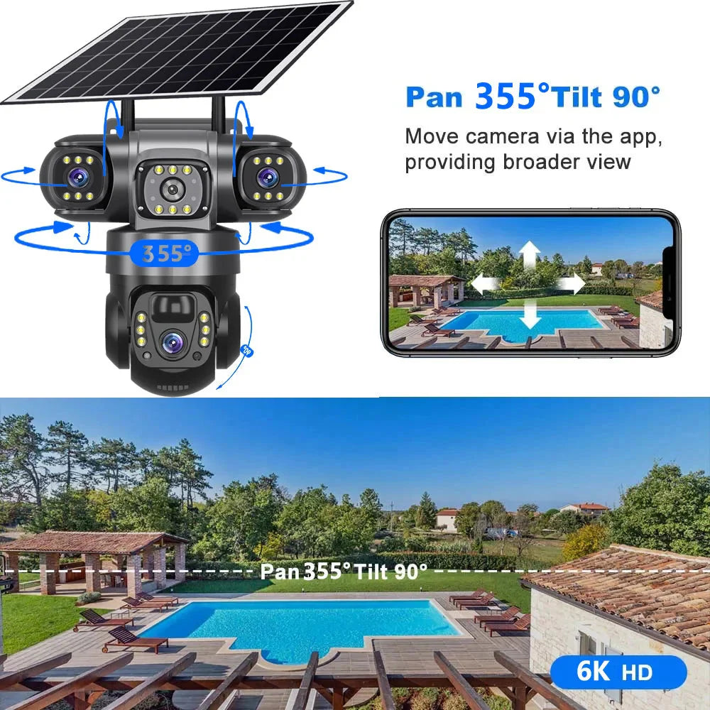 Dabfavshop 360 Degree Dome Camera with Solar Power