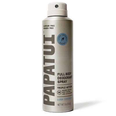Papatui Men's Long - Lasting Odor Protection Body Deodorant Spray Lush Coconut 5oz - Imperfect Container - PhishStones Products