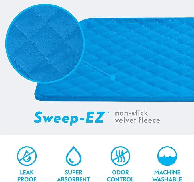 Paw Inspired Fitted Fleece Liner for Ferret Nation, Critter Nation Cage for Ferrets, Rats, Chinchillas, Hedgehogs & Other Small Animals (Blue, Bottom Pan Liner) - PhishStones Products