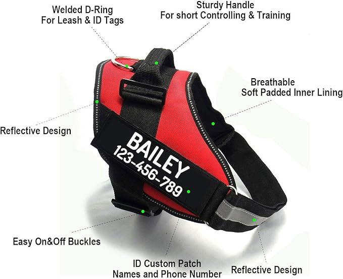 PawPawify Custom No Pull Dog Harness with Name and Phone Number, Heavy Duty Personalized Pet Vest to Prevent Tugging, Pulling, or Choking, Training and Walking (Orange, S (10 - 19LBS)) - PhishStones Products
