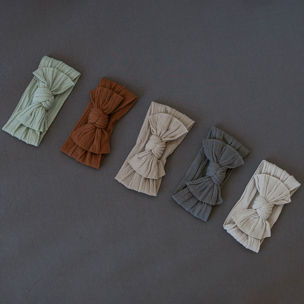 Pebble Set - Cable Knit Knotted Headbands - 5 Pack - PhishStones Products