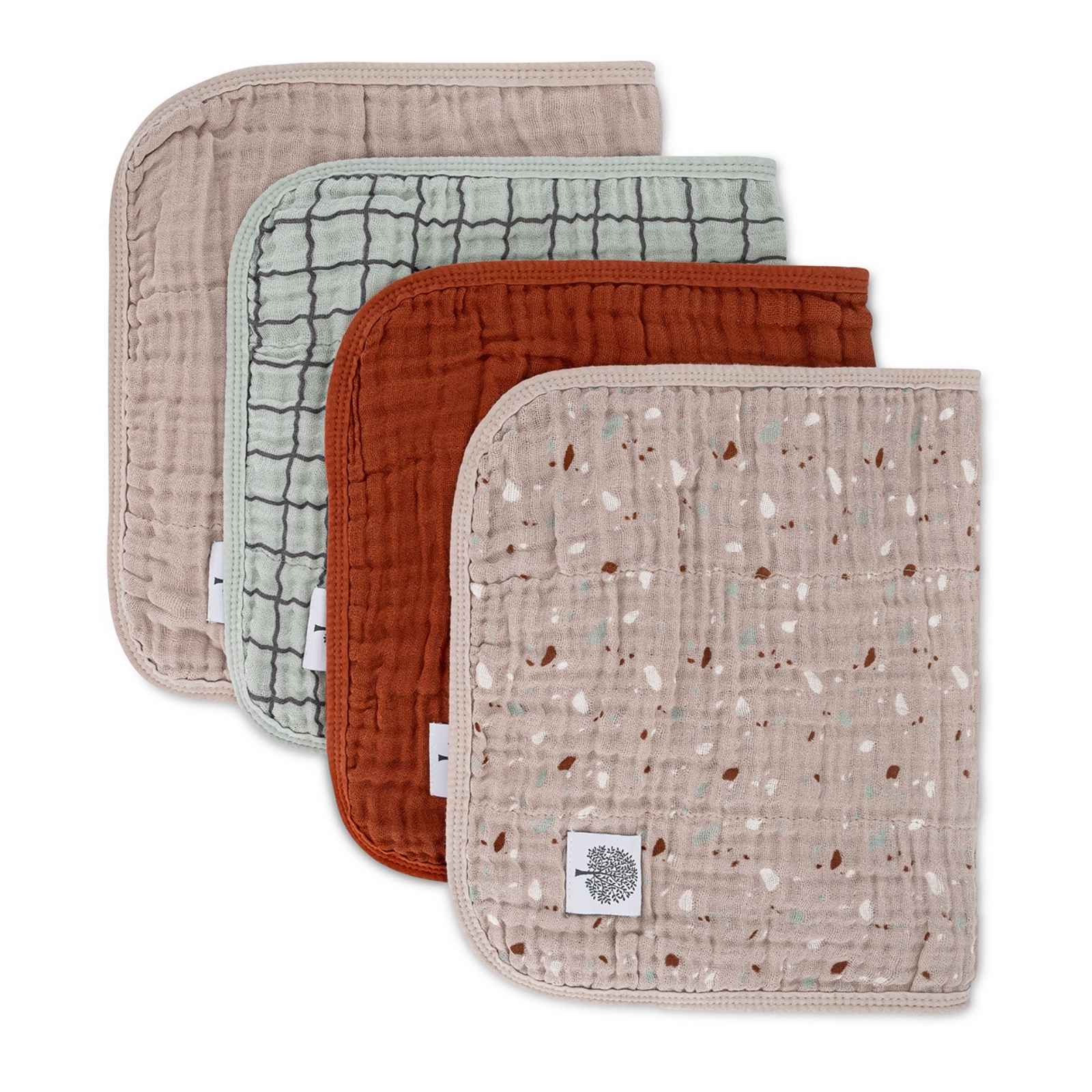 Pebble Set - Muslin Burp Cloths (4 Pack) - PhishStones Products