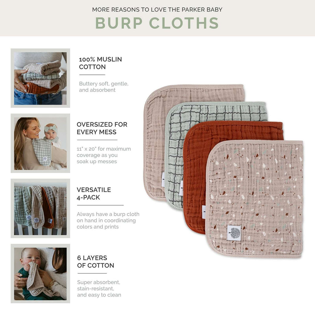 Pebble Set - Muslin Burp Cloths (4 Pack) - PhishStones Products