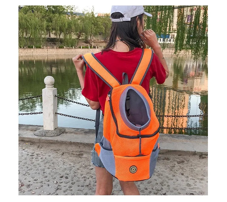 Pet Carrier Backpack for Dogs & Cats — Wearable Front/Back Mesh Travel Bag, Adjustable Double Shoulder, S/M/L (Up to 10 kg / 22 lb) - PhishStones Products