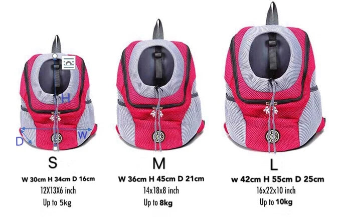 Pet Carrier Backpack for Dogs & Cats — Wearable Front/Back Mesh Travel Bag, Adjustable Double Shoulder, S/M/L (Up to 10 kg / 22 lb) - PhishStones Products
