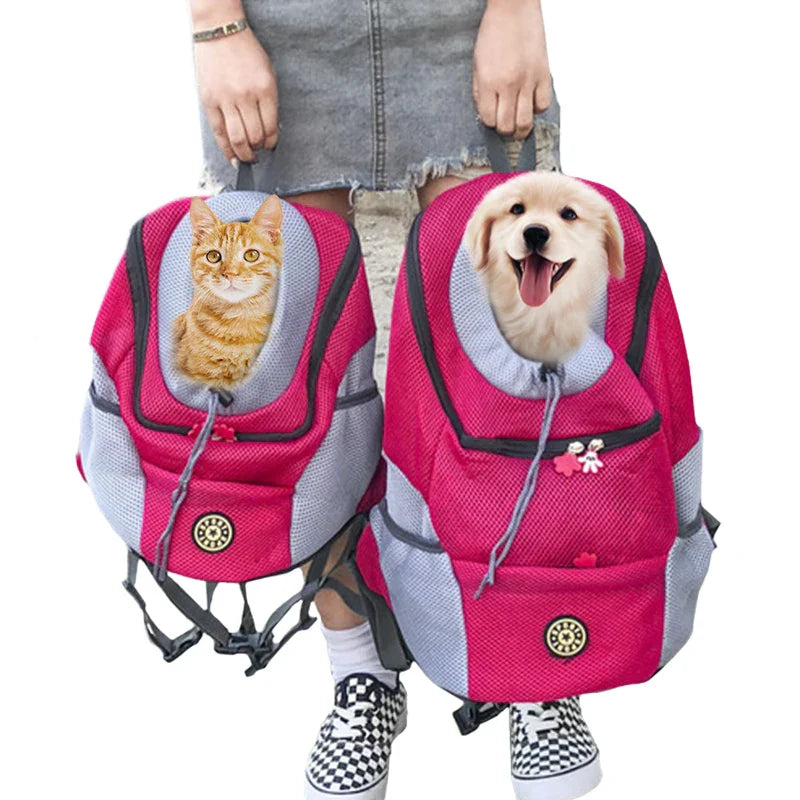 Pet Carrier Backpack for Dogs & Cats — Wearable Front/Back Mesh Travel Bag, Adjustable Double Shoulder, S/M/L (Up to 10 kg / 22 lb) - PhishStones Products