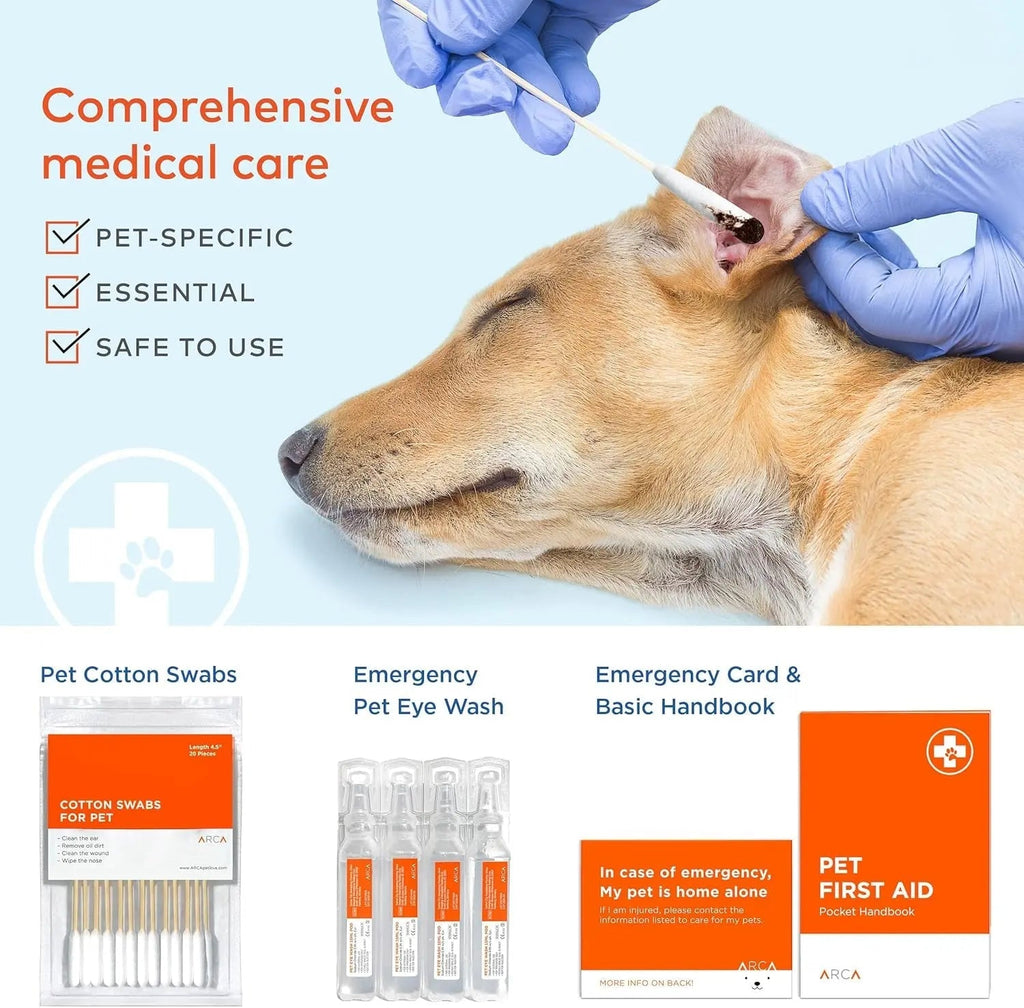 Pet First Aid Kit for Dogs & Cats with Thermometer, Tick Remover & Manual - PhishStones Products