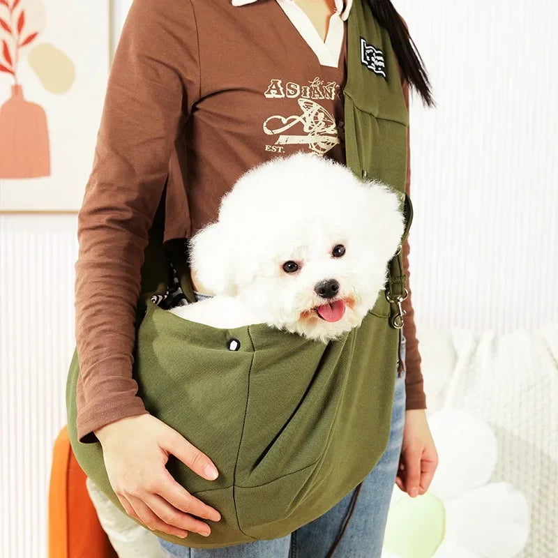 Pet Sling Carrier for Small Dogs & Cats – Crossbody Shoulder Bag, Portable Travel Puppy & Cat Carrier, Holds up to 7.5 kg (16.5 lb) - PhishStones Products