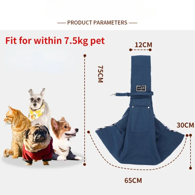 Pet Sling Carrier for Small Dogs & Cats – Crossbody Shoulder Bag, Portable Travel Puppy & Cat Carrier, Holds up to 7.5 kg (16.5 lb) - PhishStones Products