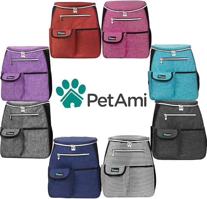 PetAmi Dog Travel Bag Backpack, Airline Approved Dog Bags for Traveling, Puppy Diaper Bag Supplies, Pet Camping Essentials Hiking Accessories Dog Mom Gift, Food Container, Collapsible Bowls, Pink - PhishStones Products