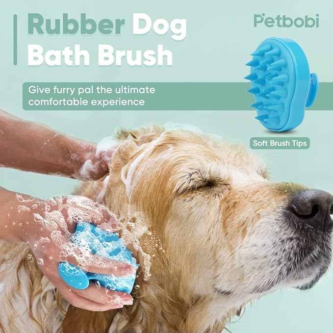 Petbobi Dog Bathing Tether with Heavy Suction Cup Lick Mat, Pet Grooming Tub Restraint Leash with Dog Scrubber for Bath, Adjustable Cat Fixed Safety Rope for Shower, Blowing, Trimming, Brushing Pet - PhishStones Products