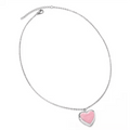 Pink Heart Locket Necklace with Chain-super cute!