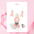 Pink Ribbon Message Lens Pendant Set