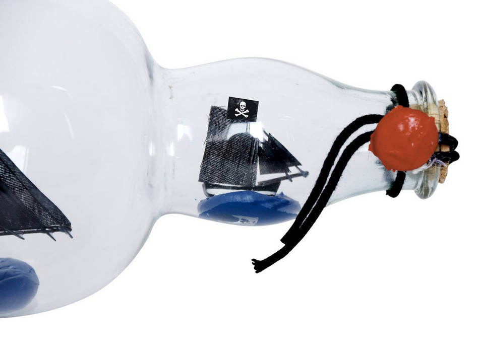 Black Bart's Royal Fortune Model Ship in a Glass Bottle 11""