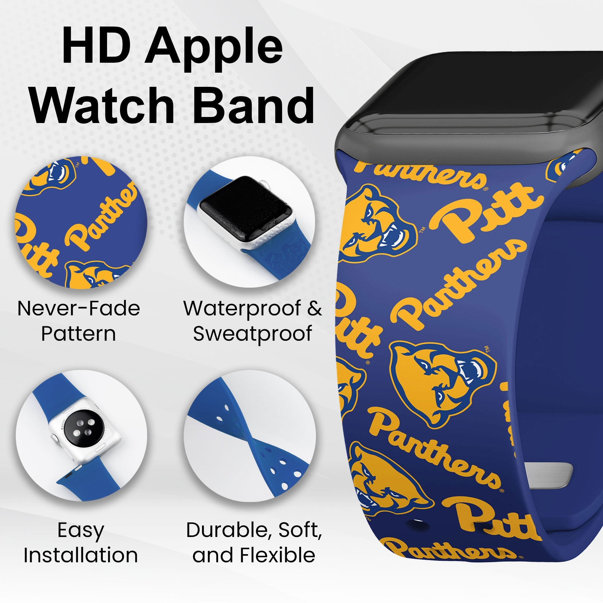 Pittsburgh Panthers HD Apple Watch Band - PhishStones Products