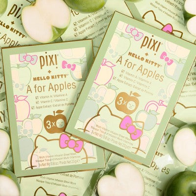 Pixi + Hello Kitty Sheet Multi - Vitamin Infusion Face Sheet Mask 3ct - Imperfect Box - PhishStones Products
