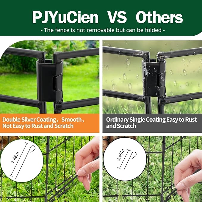 PJYuCien Dog Playpen, 8 Panels 30’’H Dog Pens Indoor with Bottom Pad and Top Cover, Metal Foldable Pet Puppy Exercise Fence Crate Kennel, Better for Small Animals,Black - PhishStones Products