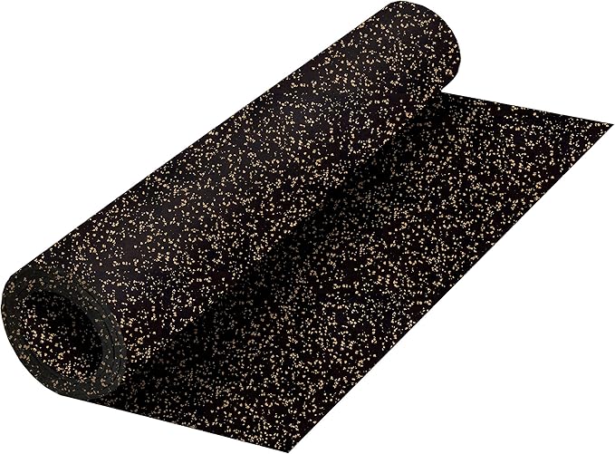Playsafer Genaflex Rubber Gym Floor Mat, Heavy Duty Commercial Protective Gym Flooring Roll - 8mm Thick (4' X 6', 15% Tan) - PhishStones Products