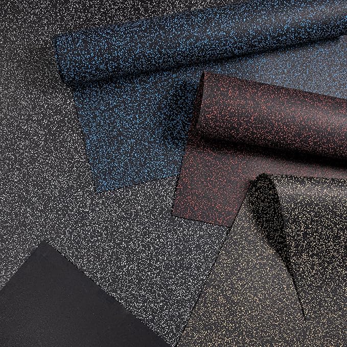 Playsafer Genaflex Rubber Gym Floor Mat, Heavy Duty Commercial Protective Gym Flooring Roll - 8mm Thick (4' X 6', 15% Tan) - PhishStones Products