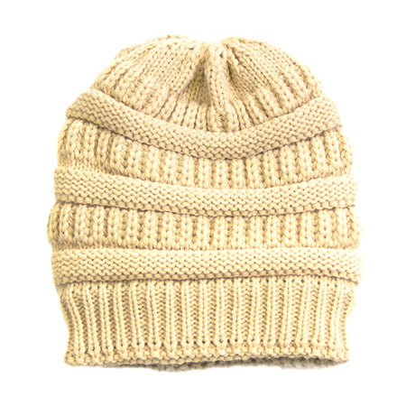 Plush Cable Knit Hat Beanie Fleece Lined Beanie