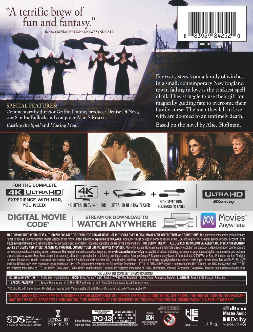 Practical Magic - Limited Edition Steelbook (4K Ultra HD + Digital)