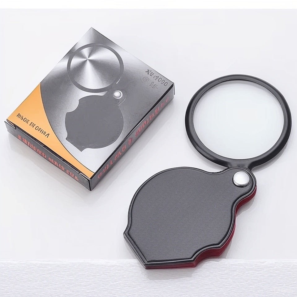 Pocket Magnifier – 2" Lens in Leather Case | Folding Handheld Magnifying Glass