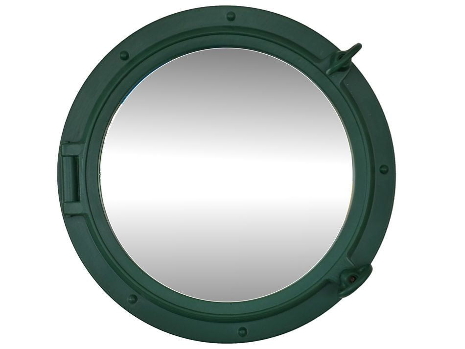 Seaworn Green Decorative Ship Porthole Mirror 15""