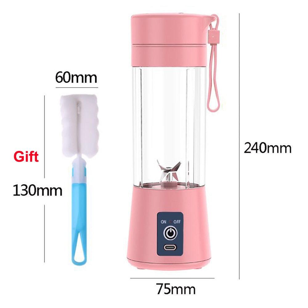 Portable Blender Mini Mixer Electric Juicer Machine Fresh Fruit Juice Blender Smoothie Maker Blender Cup Bottle A Travel Kitchen Portable USB Electric Fruit Juicer Squeezer Bottle Kitchen Tool for Orange Lemon - PhishStones Products