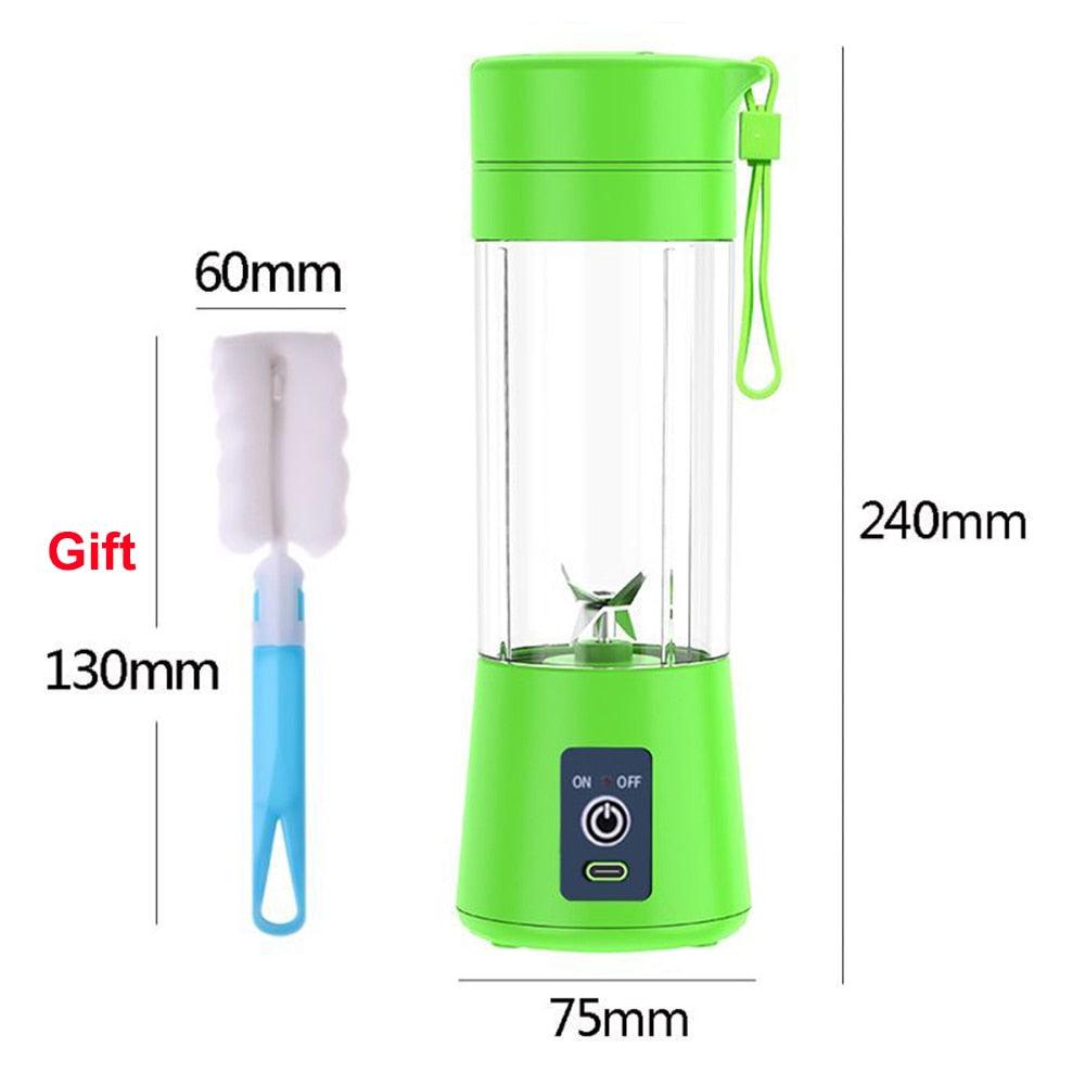 Portable Blender Mini Mixer Electric Juicer Machine Fresh Fruit Juice Blender Smoothie Maker Blender Cup Bottle A Travel Kitchen Portable USB Electric Fruit Juicer Squeezer Bottle Kitchen Tool for Orange Lemon - PhishStones Products
