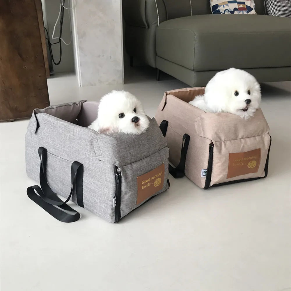 Portable Car Dog Seat Bed for Small Dogs & Cats - Travel Pet Carrier, Waterproof & Removable - PhishStones Products