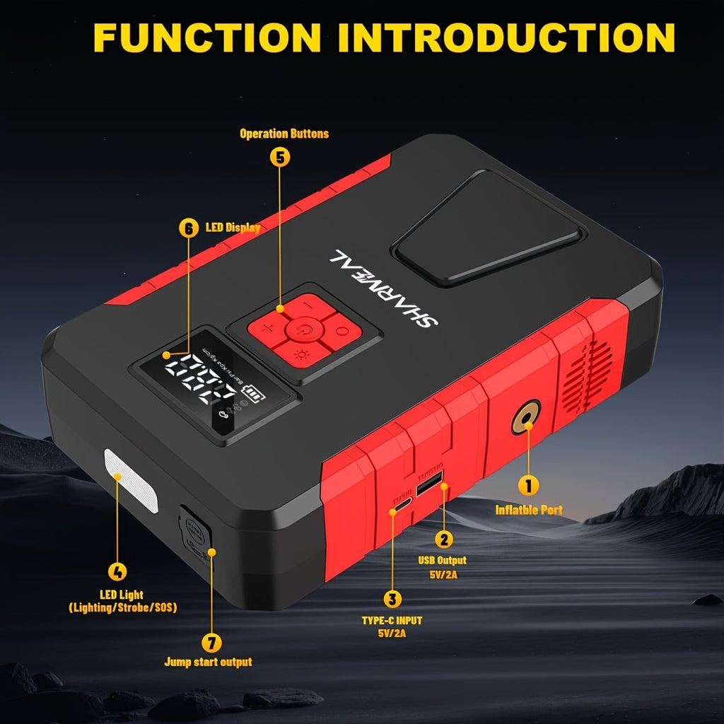 Portable Car Jump Starter with Air Compressor - PhishStones Products