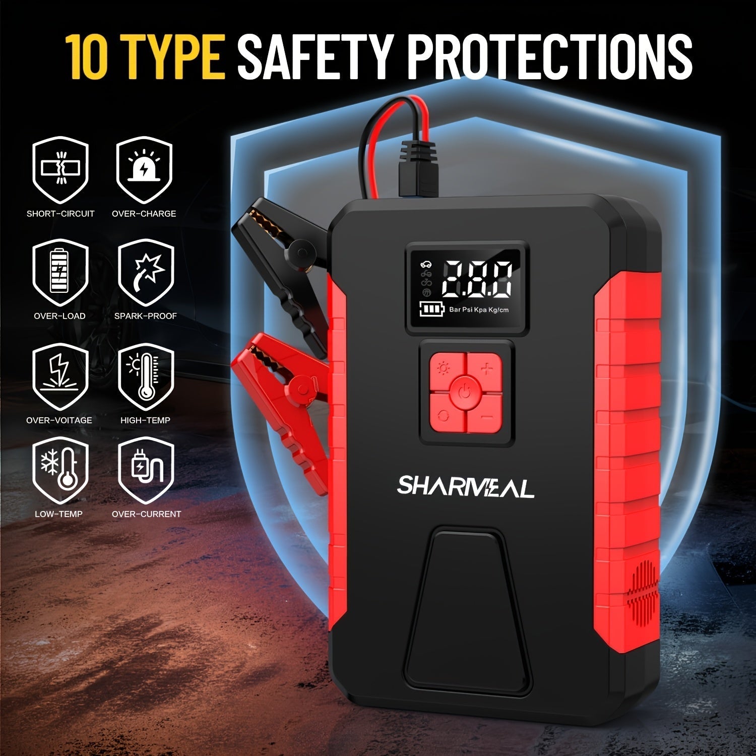 Portable Car Jump Starter with Air Compressor - PhishStones Products