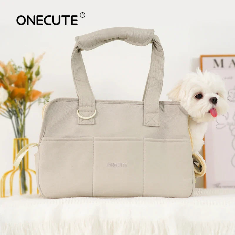 Portable Cotton Pet Sling Carrier for Small Dogs & Cats – Shoulder Handbag, Small 34×17×25cm (13.4×6.7×9.8in) & Medium 43×19×31cm (16.9×7.5×12.2in) - PhishStones Products