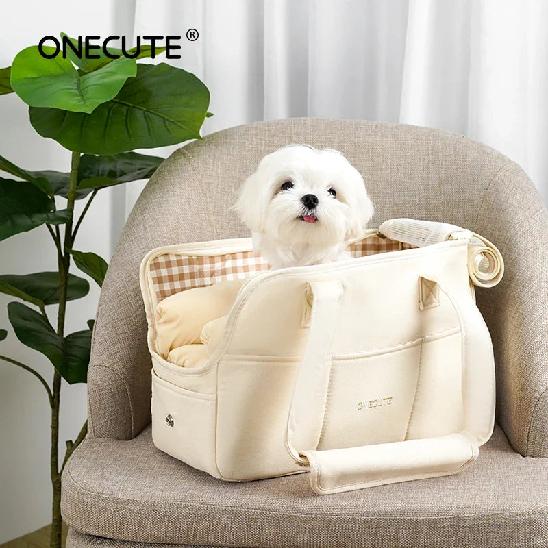 Portable Cotton Pet Sling Carrier for Small Dogs & Cats – Shoulder Handbag, Small 34×17×25cm (13.4×6.7×9.8in) & Medium 43×19×31cm (16.9×7.5×12.2in) - PhishStones Products