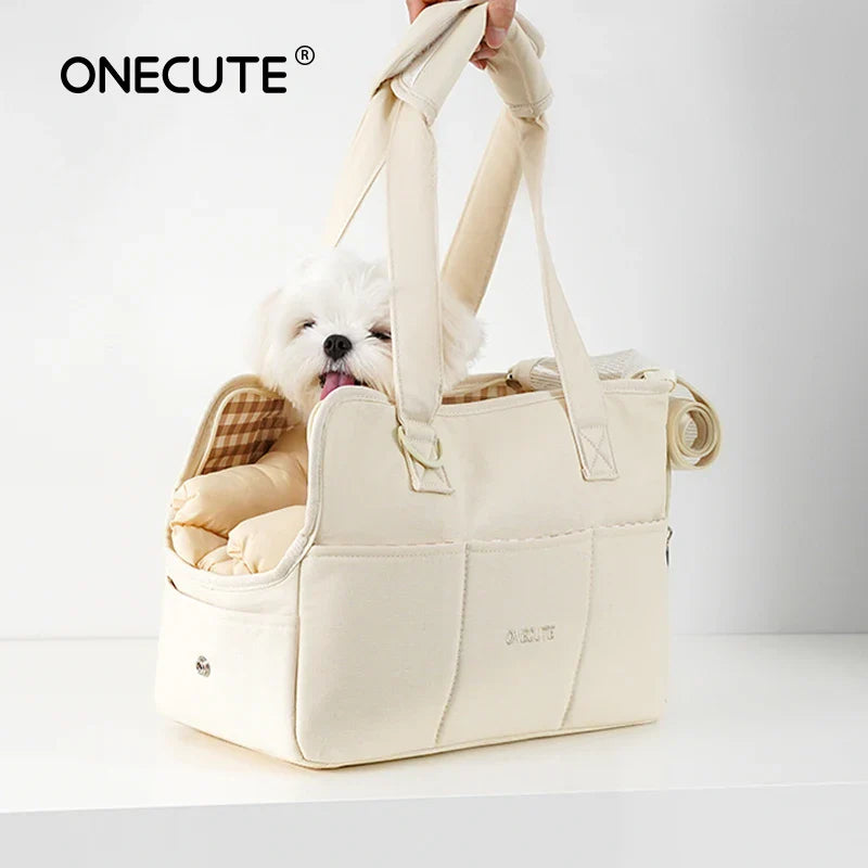 Portable Cotton Pet Sling Carrier for Small Dogs & Cats – Shoulder Handbag, Small 34×17×25cm (13.4×6.7×9.8in) & Medium 43×19×31cm (16.9×7.5×12.2in) - PhishStones Products