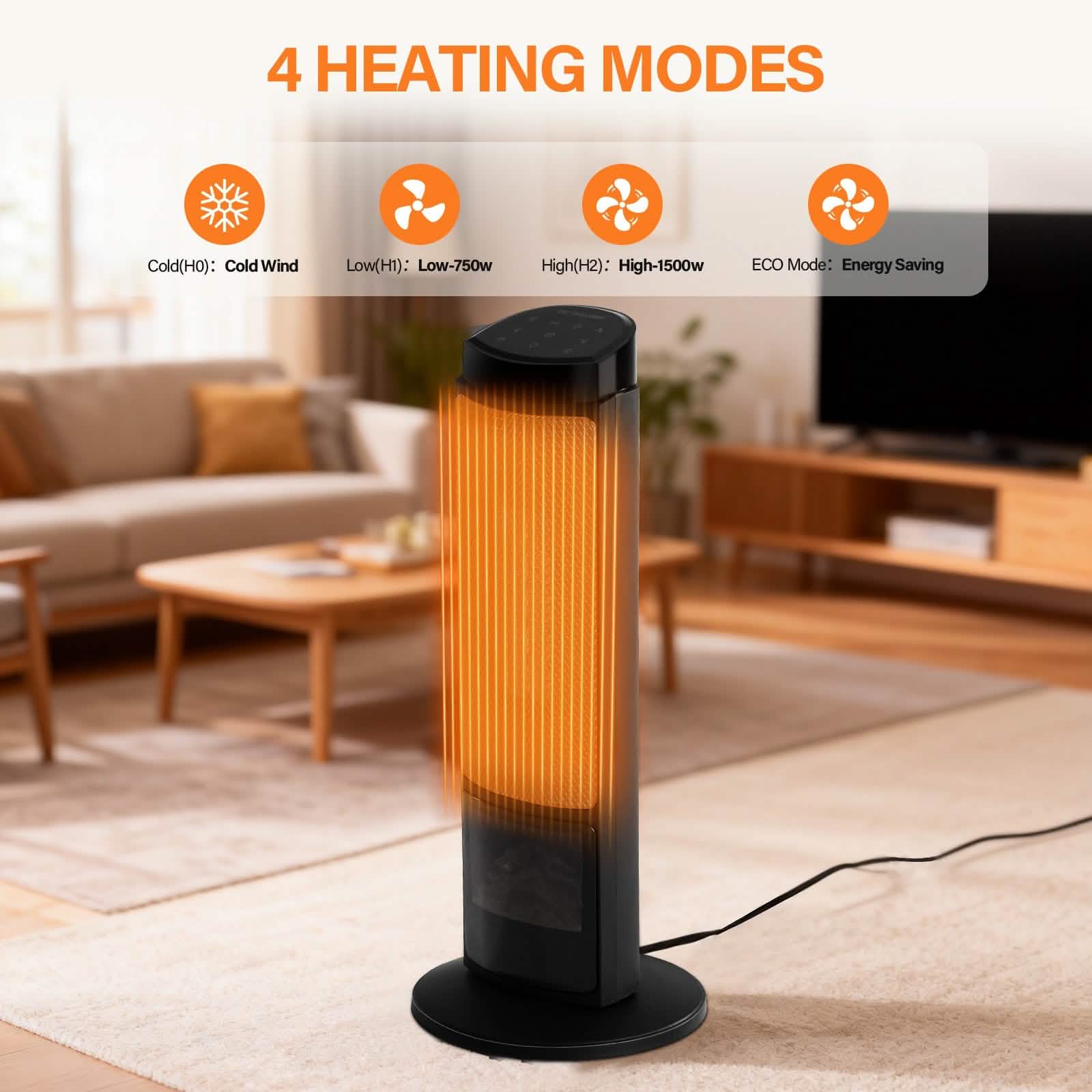 Portable Electric Space Heater with Remote & Thermostat - PhishStones Products